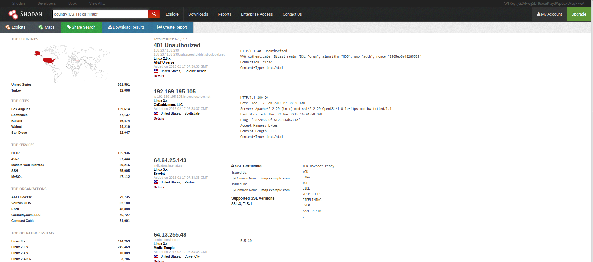 Shodan MultiParameter Searching