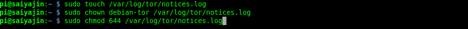 Tor log dosyası oluşturma adına çalıştırılacak olan komutlar