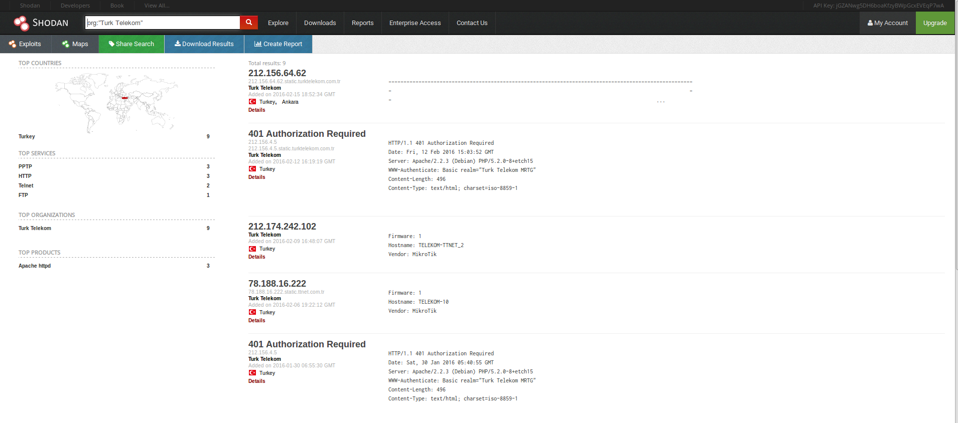 Shodan Organization Searching