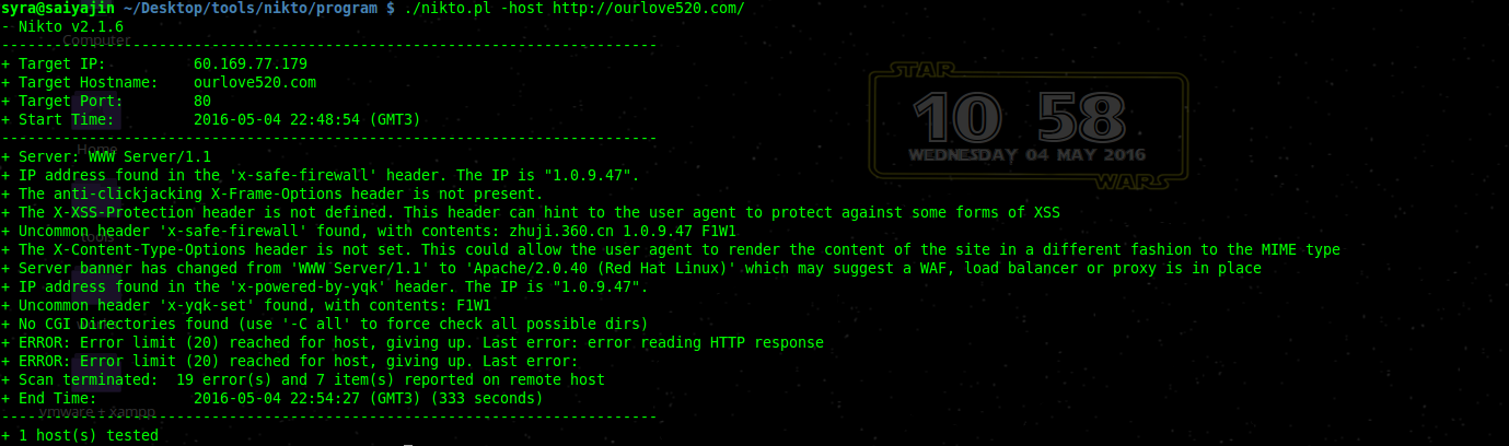 nikto basic scanning