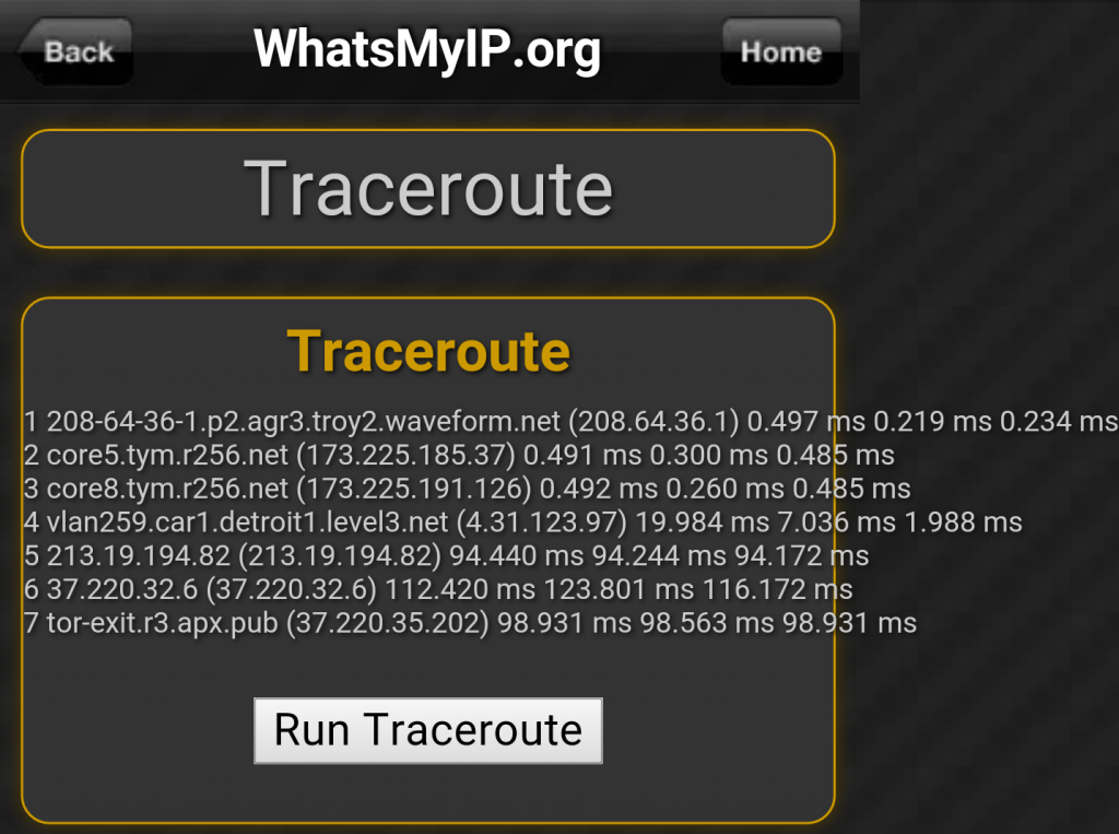 traceroute çıktısı